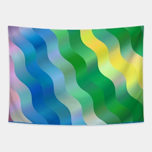 Rainbow Curvy Stripes Tapestry