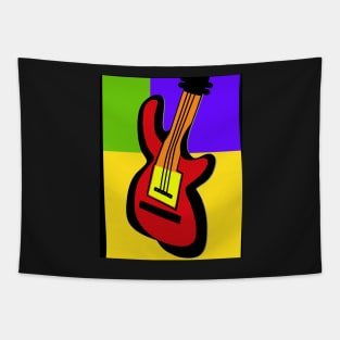 Red Guitar Pop Art Tapestry