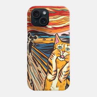 Cat Scream Munch Phone Case