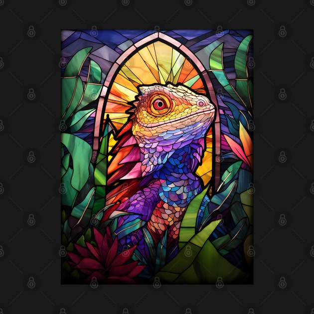 Stained Glass Bearded Dragon by Kary Pearson