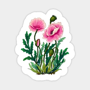 Minhwa: Poppy Opera B Type (Korean traditional/folk art) Magnet