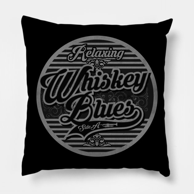 Relaxing Whiskey Blues Pillow by CTShirts