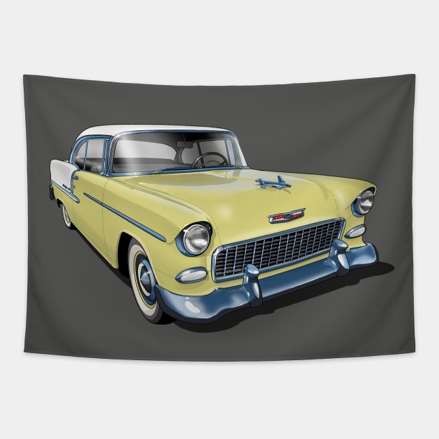 1955 Chevrolet in yellow Tapestry by candcretro