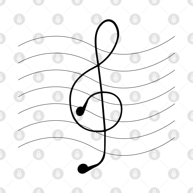 Treble clef from earphones by Farhad