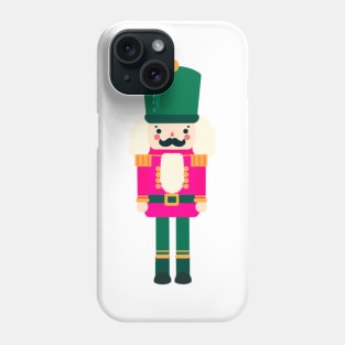 Pink and Green Christmas Nutcracker Toy Soldier Graphic Art Phone Case