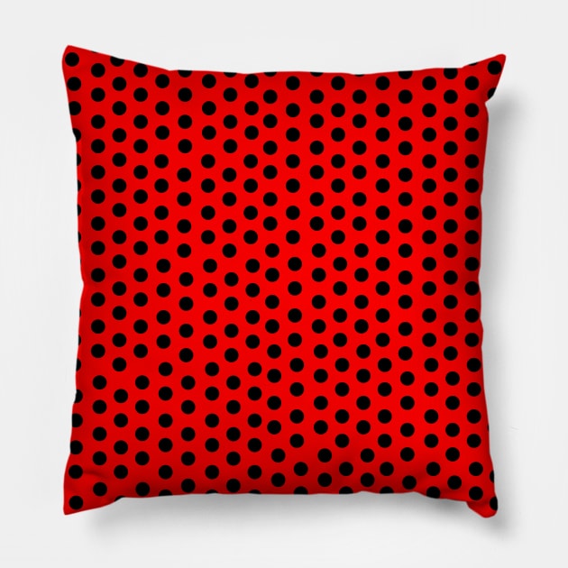 Polka Dot Small Red Pillow by dhuffines