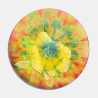 Mysterious rose in vibrant mandala Pin