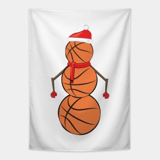 Funny Christmas Basketball Snowman Tapestry