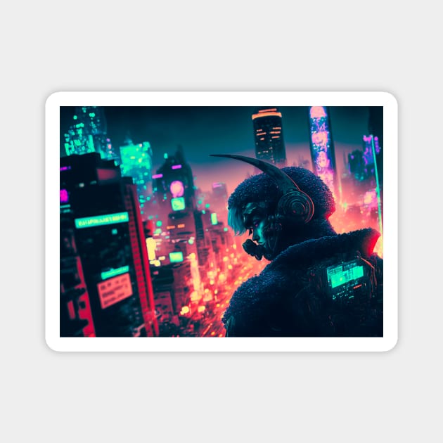 Neon City Magnet by James Garcia