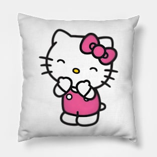 vintage-girl cat Pillow