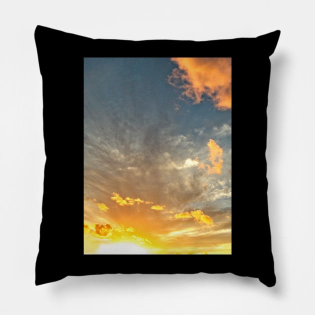 Scenic Sunrise Sunset Clouds Sky Pillow by Piranhartist