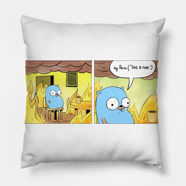 This is fine Pillow by clgtart