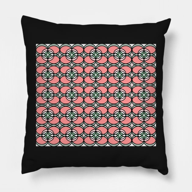 Abstract pattern - floral pink. Pillow by kerens