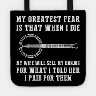 Hilarious Banjo Fear: Don't Sell My Secrets! Tote