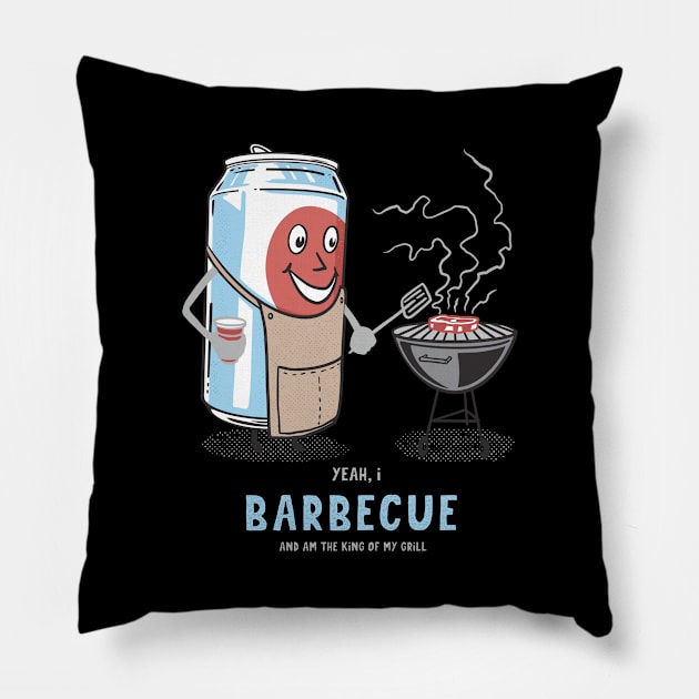 Yeah,  Barbecue And Am The King of my Grill Cute Novelty Fun Pillow by The Dirty Gringo