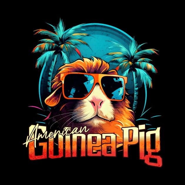 Retro Wave American Guinea Pig Miami by Miami Neon Designs