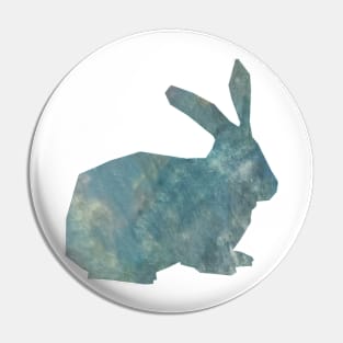 Abstract blue green bunny Pin