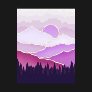 Pink purple mountain T-Shirt