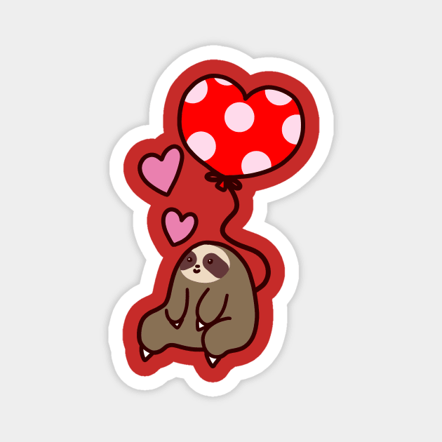Sloth Valentine Balloon Magnet by saradaboru