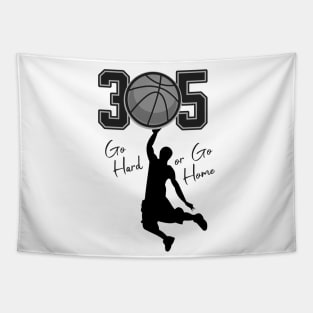 305 Miami Basketball Hoops Tapestry