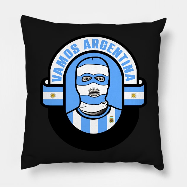 Vamos Argentina Pillow by lounesartdessin