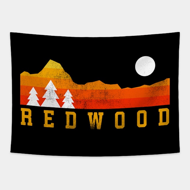 redwood national park retro vintage mountains Tapestry by hardy 