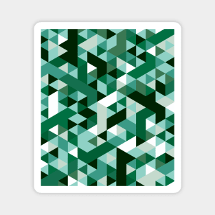 Distorted Geometric Art in Greens Magnet
