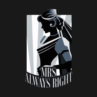 Mrs Always Right - Minimalist Bride Illustration T-Shirt