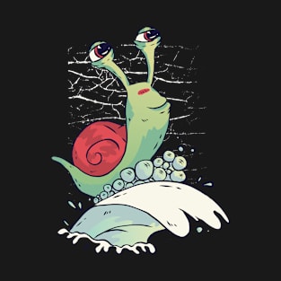 Surfing Snail/ a Snail Surfing with a Lot of Underneath It Looks Like He Enjoying the Activity surfing T-Shirt