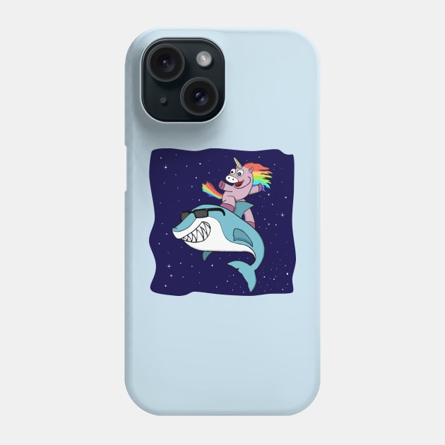 Surfing Unicorn Phone Case by WingnutP