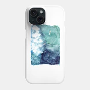 Surfers Bird Perspective Watercolor on Yupo Paper Phone Case