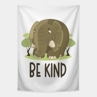 Be Kind - Elephant Lover Inspirational Quote Tapestry