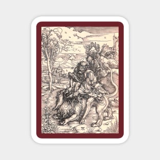 Samson Slays the Lion by Albrecht Durer Magnet