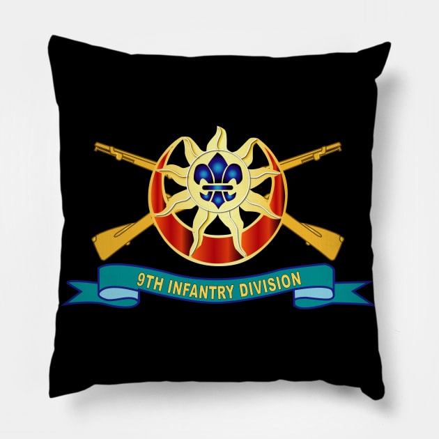 9th Infantry Division w Br - DUI - Ribbon X 300 Pillow by twix123844