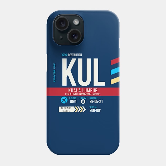 Kuala Lumpur (KUL) Airport Code Baggage Tag Phone Case by SLAG_Creative