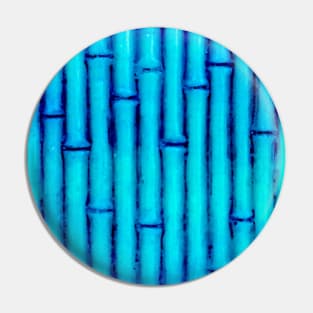 Tropical Blue Bamboo Branches Nature Pattern Pin