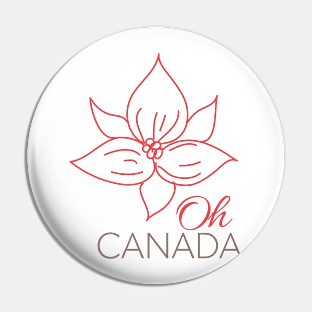 Oh, Canada Trillium Pin by SWON Design