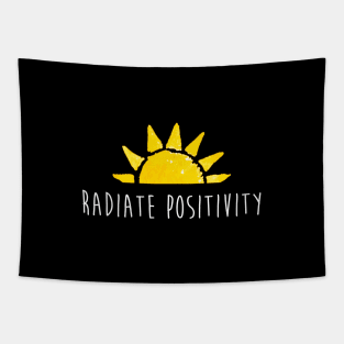 Radiate Positivity Cute Script Happy Summer Sun Tapestry