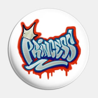 Airbrush Princess in Graffiti style Pin