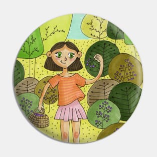 berry picking girl Pin