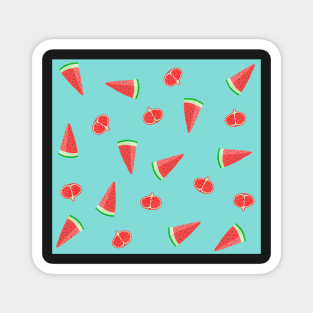 Summer pattern: watermelon and pomegranate Magnet