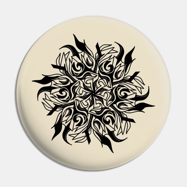 Tribal Flower Mandala Pin by jen28