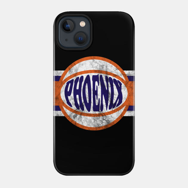 Phoenix Basketball retro and distressed ball and stripe - Phoenix Suns - Phone Case