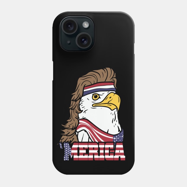 4th of July American Bald Mullet Eagle 'Merica Shirt Phone Case by Nowhereman78