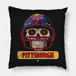 American Football - Pittsburgh Skull Football Gift Pillow