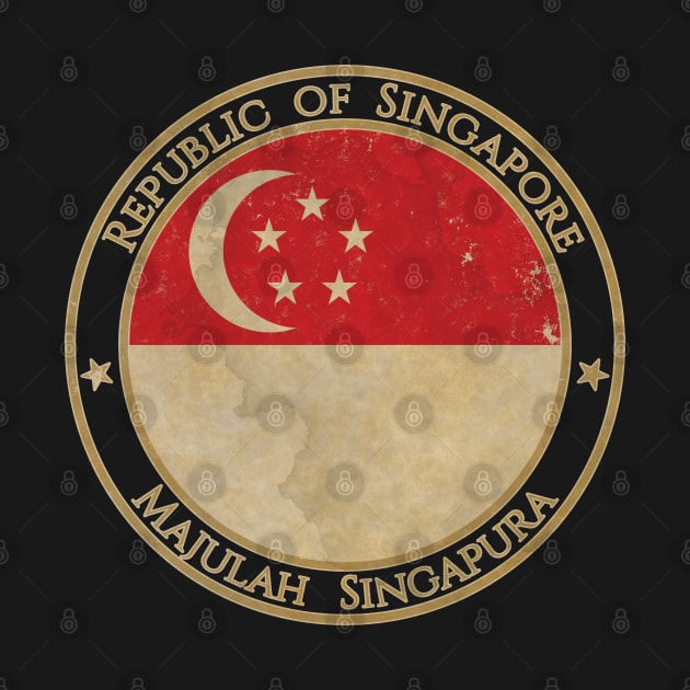 Vintage Republic of Singapore Asia Asian Flag by DragonXX