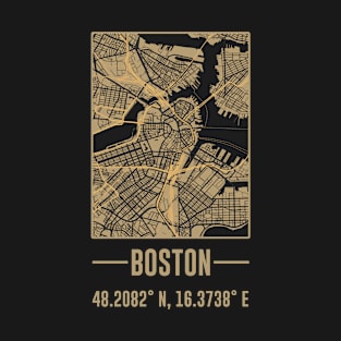 BOSTON Minimalist city Map,VINTAGE BOSTON Map T-Shirt