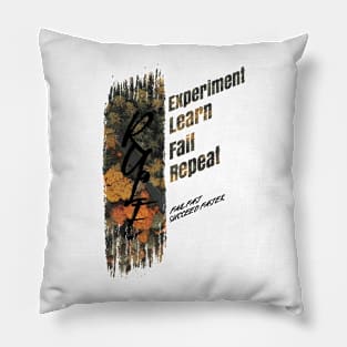 Experiment, Fail, Learn, Repeat. Pillow