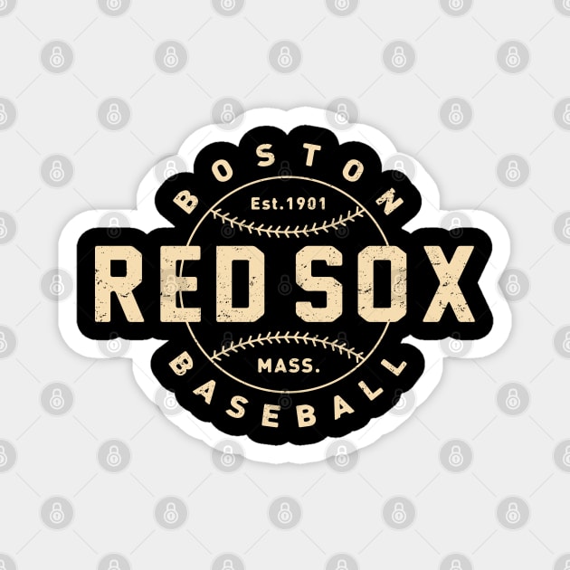 Vintage Boston Red Sox 3 by Buck Tee Originals Magnet by Buck Tee