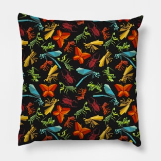 Colorful Insects Seamless Pattern Pillow